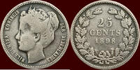 Koninkrijk der Nederlanden 25 Cents NEDERLAND (NETHERLANDS, KINGDOM) - WILHELMINA, 1890-1948 - -
