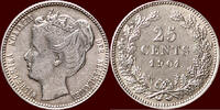 Koninkrijk der Nederlanden 25 Cents NEDERLAND (NETHERLANDS, KINGDOM) - WILHELMINA, 1890-1948 - 1901 -