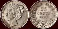 Koninkrijk der Nederlanden 25 Cents NEDERLAND (NETHERLANDS, KINGDOM) - WILHELMINA, 1890-1948 - 1901 -