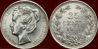 Koninkrijk der Nederlanden 25 Cents NEDERLAND (NETHERLANDS, KINGDOM) - WILHELMINA, 1890-1948 - 1901 -
