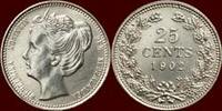 Koninkrijk der Nederlanden 25 Cents NEDERLAND (NETHERLANDS, KINGDOM) - WILHELMINA, 1890-1948 - -