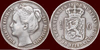 Koninkrijk der Nederlanden ½ Gulden NEDERLAND (NETHERLANDS, KINGDOM) - WILHELMINA, 1890-1948 - -