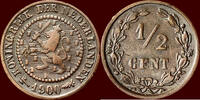 Koninkrijk der Nederlanden ½ Cent NEDERLAND (NETHERLANDS, KINGDOM) - WILHELMINA, 1890-1948 - -