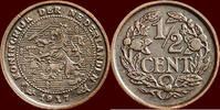 Koninkrijk der Nederlanden ½ Cent NEDERLAND (NETHERLANDS, KINGDOM) - WILHELMINA, 1890-1948 - -