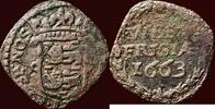 West-Friesland Duit NOORDELIJKE NEDERLANDEN (NETHERLANDS) - REPUBLIEK, 1581-1795 - WEST-FRIESLAND - 1663, Hoorn -