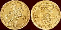 Holland 14 gulden NOORDELIJKE NEDERLANDEN (NETHERLANDS) - REPUBLIEK, 1581-1795 - HOLLAND - Gouden rijder of 1749, Dordrecht -