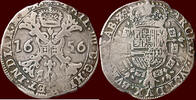 ZUIDELIJKE NEDERLANDEN (SOUTHERN NETHERLANDS) - HERTOGDOM BRABANT - PHILIPS IV, 1621-1665 - 1/2 Patagon 1656, Brussel -