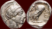 AR tetradrachm ATTIKA, ATHENE (ATHENS) - 454 - 404 BC -