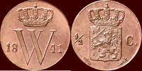 Koninkrijk der Nederlanden ½ Cent NEDERLAND (NETHERLANDS, KINGDOM) - WILLEM II, 1840-1849 - -