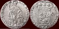 West-Friesland 3 Gulden NOORDELIJKE NEDERLANDEN (NETHERLANDS) - REPUBLIEK, 1581-1795 - WEST-FRIESLAND - 1794, Enkhuizen -