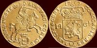 West-Friesland 14 gulden NOORDELIJKE NEDERLANDEN (NETHERLANDS) - REPUBLIEK, 1581-1795 - WEST-FRIESLAND - Gouden rijder van 1763, Enkhuizen -