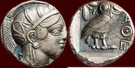 AR tetradrachm ATTIKA, ATHENE (ATHENS) - 454 - 404 BC -