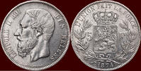 5 Francs BELGIUM, KINGDOM - LEOPOLD II, 1865-1909 - -