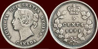 5 Cents CANADA - VICTORIA, 1837-1901 - 1872H, Heaton (Birmingham) -