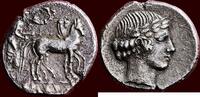 AR Tetradrachm SICILIA (SICILY), KATANE (CATANE) - circa 450-445 BC -