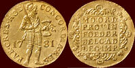 Holland Gouden dukaat NOORDELIJKE NEDERLANDEN (NETHERLANDS) - REPUBLIEK, 1581-1795 - HOLLAND - 1781, Dordrecht -