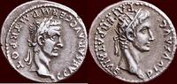 Roman Empire AR Denarius CALIGULA & DIVUS AUGUSTUS - Lugdunum -