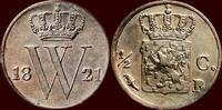 Koninkrijk der Nederlanden ½ Cent NEDERLAND (NETHERLANDS, KINGDOM) - WILLEM I, 1815-1840 - 1821, Brussel -