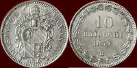 10 Baiocchi ITALY - PAPAL STATES - PIUS IX, 1846-1878 - 1859 R, Rome -