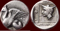 AR Tetrobol 388-387 BC v. Chr.  THRACE (THRAKIEN), ABDERA - EROPHANEOS, magistrate -   or Persian Drachm, 388-387 BC ss
