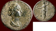 Roman Empire AE Sestertius FAUSTINA THE ELDER, wife of Antoninus Pius - Rome (147-161) -