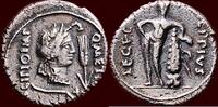 AR Denarius ROMAN IMPERATORS - QUINTUS CAECILIUS METELLUS PIUS CORNELIANUS SCIPIO NASICA, IMPERATOR 49-46 BC & MARCUS EPPIUS - traveling mi -