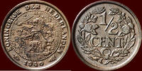 Koninkrijk der Nederlanden ½ Cent NEDERLAND (NETHERLANDS, KINGDOM) - WILHELMINA, 1890-1948 - -