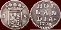 Holland NOORDELIJKE NEDERLANDEN (NETHERLANDS) - REPUBLIEK, 1581-1795 - HOLLAND - Wapenstuiver 1734, Dordrecht -