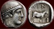 AR tetradrachm 474-449 BC v. Chr. THRACE (THRAKIEN), AINOS - 474-449 BC ZF