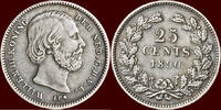 Koninkrijk der Nederlanden 25 Cents NEDERLAND (NETHERLANDS, KINGDOM) - WILLEM III, 1849-1890 - -