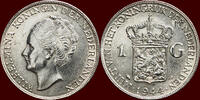 Koninkrijk der Nederlanden 1 Gulden NEDERLAND (NETHERLANDS, KINGDOM) - WILHELMINA, 1890-1948 - 1944 P, Philadelphia -