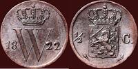 Koninkrijk der Nederlanden &frac12; Cent 1822 NEDERLAND (NETHERLANDS, KINGDOM) ... 250,00 EUR  Excl. 8,50 EUR Verzending