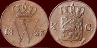 Koninkrijk der Nederlanden ½ Cent NEDERLAND (NETHERLANDS, KINGDOM) - WILLEM I, 1815-1840 - 1823, Utrecht -