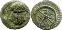 Mittelbronze 400-350 v.Chr. Thrakien / Mesembria korinthischer Helm / vierspeichiges Rad ss