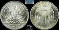 Greece 100 DRACHMAI 1967 Silver 1967 (1970) 100 Drachmai PCGS MS67 Greec... 220,00 EUR  Excl. 30,00 EUR Verzending