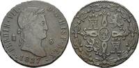 Spanien 8 Maravedis 1827, Ferdinand VII. 1808-1833 VF-EF