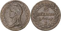 Frankreich 2 Décimes Erste Republik 1793-1804 -