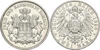 Hamburg 2 Mark 1898 Kl. Randfehler und Kratzer, EF