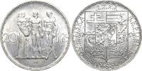 Tschechoslowakei 20 Kronen 1933. Winz. Kratzer, UNC-