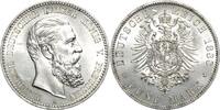 Preußen 5 Mark Friedrich III. 1888 Av. Kl . Kratzer, UNC- / fast Stempelglanz