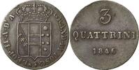 Italien-Florenz 3 Quattrini 1846, Leopold II. von Habsburg-Lothringen 1824-1859 VF+