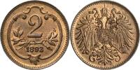 2 Heller 1898, Kaiserreich Österreich Franz Joseph I. 1848-1916 Prägefrisch