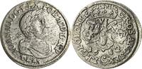 Polen 6 Gröscher 1682, Johann III. Sobieski 1676-1696 Fein zaponiert, winz. Schrötlingsfehler, VF-EF