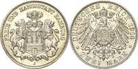 Hamburg 2 Mark 1914 Av. Kl. Schrötlingsfehler, CH/GEM UNC