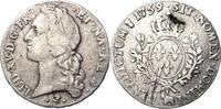 Écu (au bandeau) 1759, Frankreich Ludwig XV. 1715-1774 Rv. Schrötlingsfehler, justiert, sehr schön
