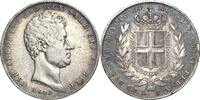Italien-Sardinien 5 Lire Karl Albert 1831-1849 -