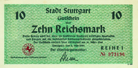 Das Papiergeld im besetzten Deutschland 1945-1949  Stuttgart (Württ.) I