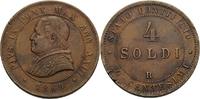 Italien-Kirchenstaat/Vatikanstadt 4 Soldi Pius IX. 1846-1878 -