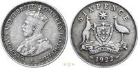Australia sixpence George V (1910-1936), -