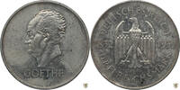 Weimarer Republik 3 Reichsmark 100. Todestag von Johann Wolfgang von Goethe -